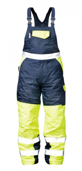 High visibility insulated half overall Florian / Christian 22716 yellow/blue