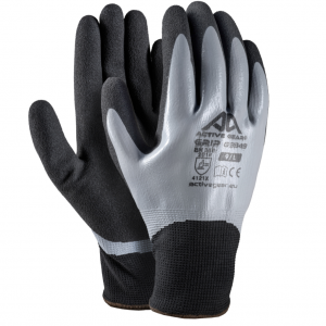 Cimdi trikotāžas nitrila pārklājumu, pelēki GRIP G3350 Active Gear