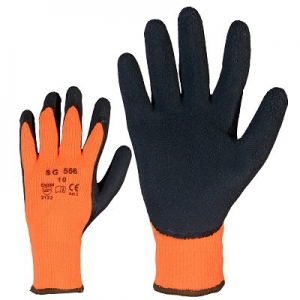 Теплые трикотажные латексные перчатки 556