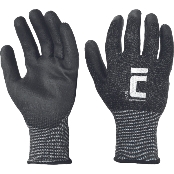  Anti-cut gloves GRAJA with PU coating, black