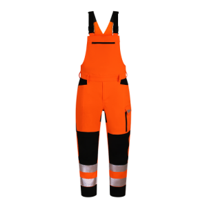SHINE HI-VIS Orange Bib Overalls, COTTONSTRETCH with CORDURA® Reinforcements, Class 2