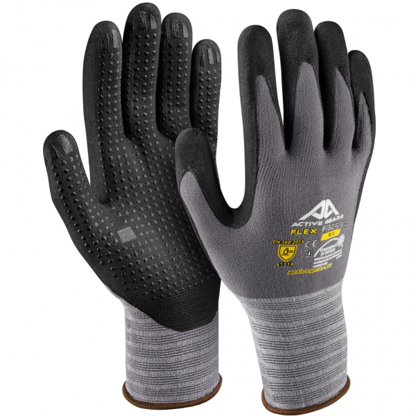 Cimdi trikotāžas ar nitrila pārklājumu FLEX F3270D Active Gear 
