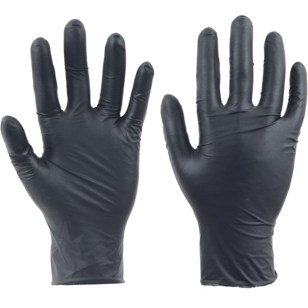 DISPOSABLE NITRILE GLOVES GERMAN SPOONBILL, BLACK