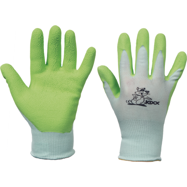 FUDGE Nylon Work Gloves with Green Latex Palm Coating 