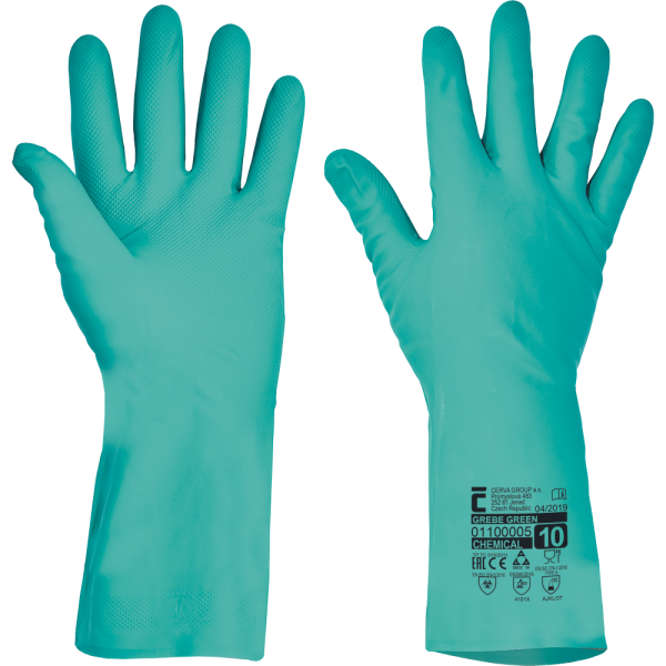 GREBE gloves nitrile green 33cm