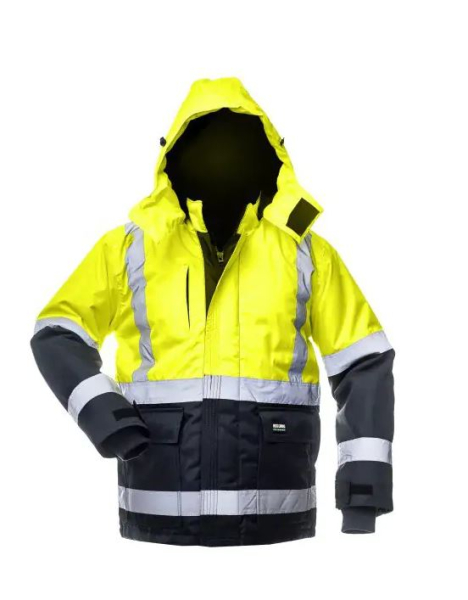 High visibility warm jacket with hood Canvas C2 0411