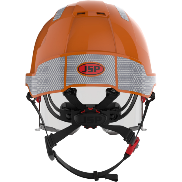 JSP EVO® VISTAlens® DUALSWITCH™ WR CR2 HV Orange Drošības ķivere ar integrētu vizieri