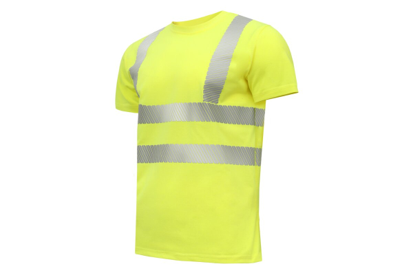 JURAL II augstas redzamības T-krekls dzeltens HT5K952-XL | poliestera-kokvilnas darba T-krekls EN ISO 20471