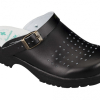 Julex 3132 Black Leather Occupational Clogs with Perforation