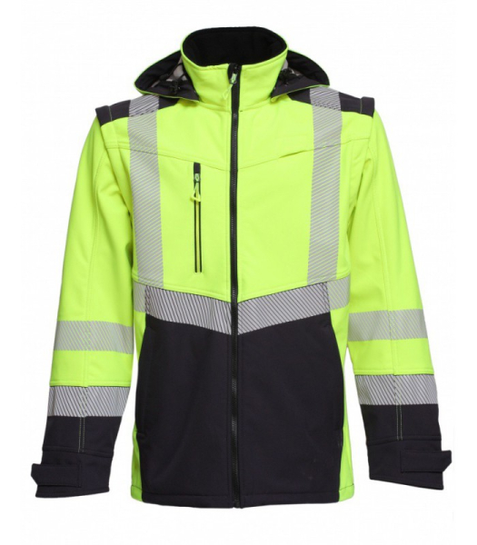 КУРТКА TRANSFORMER SOFTSHELL ПОВЫШЕННОЙ ВИДИМОСТИ СО СЪЕМНЫМИ РУКАВАМИ, HI-VIS, BoSafety