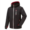 Куртка SoftShell Pesso ACROPOLIS, черная с красными элементами – водонепроницаемая рабочая куртка