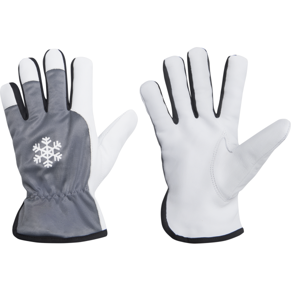 MARS Winter Work Gloves Made of Goatskin Leather with Polarfleece Lining