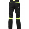 PANTS 4-WAY STRETCH URBAN BLACK WITH HI-VIS YELLOW DETAILS (URBAN-002)