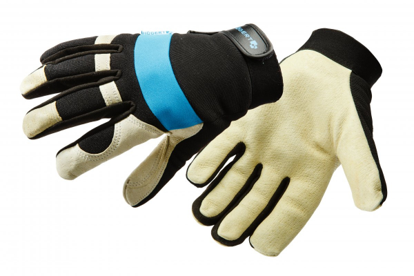 Pigskin leather work gloves wrists with Velcro straps Hogert HT5K216