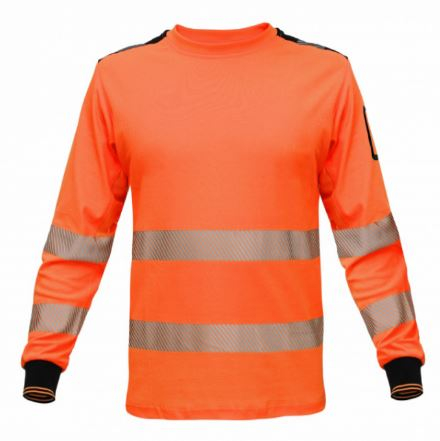 RICO LONG Augstas Redzamības T-krekls ar Garām Piedurknēm – 2. Klase | EN ISO 20471 | BoSafety
