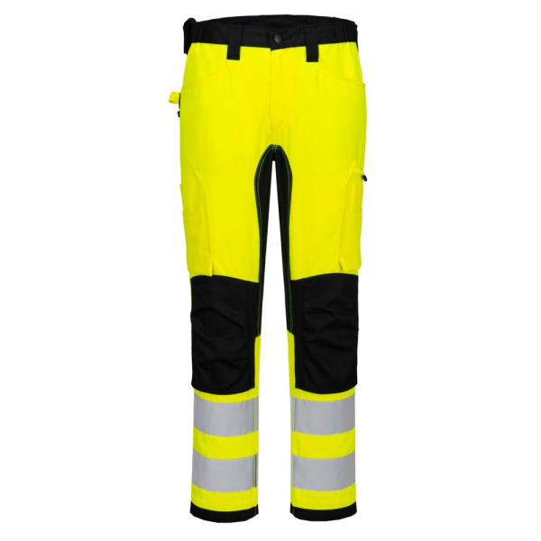 Рабочие брюки CD848 WX2 ECO Hi-Vis Stretch – желто-черные, с отражающими элементами