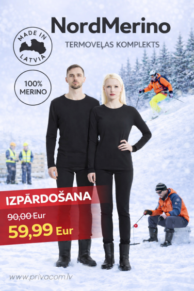 Sieviešu Merino vilnas termoveļas komplekts NordMerino (krekls un bikses),100% Merino vilna, 250m/g