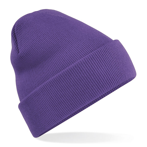 Sieviešu adīta cepure ar atloku B45 purple