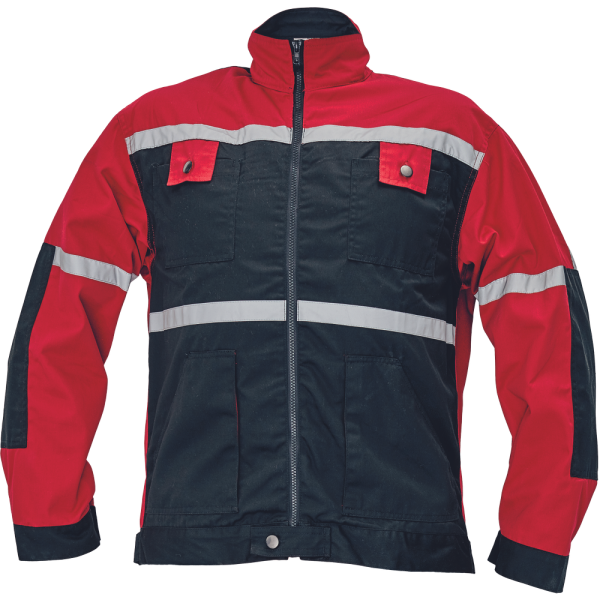 Tayra Men’s Work Jacket Red with Reflective Elements and Adjustable Waist 