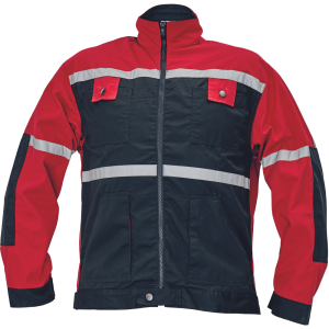 Tayra vīriešu darba jaka sarkana ar atstarojošiem elementiem un regulējamu vidukli