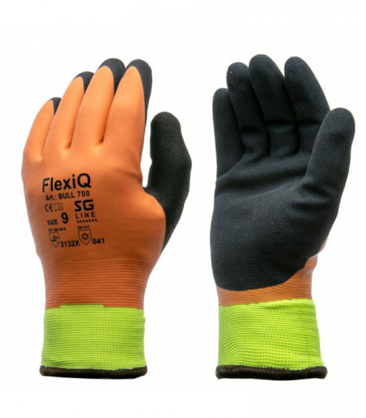 Winter work gloves OP-700 with full latex coating BoSafety