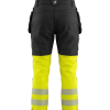 Ziemas darba bikses CARGO PLUS Hi-Vis 1.klase melnas/dzeltenas, 4-virzienu stiepjamas ar Softshell TPU membrānu | BoSafety WT-CARGOPLUS-C1-0204