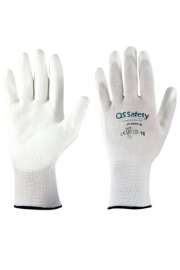 Перчатки рабочие трикотажные PU2001e QS Safety Payper с ПУ покрытием, белые